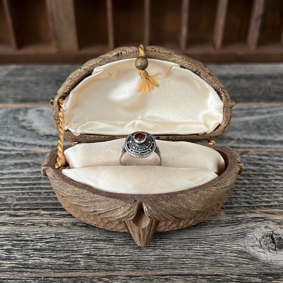 ❤️VTG Silver Marcasites/Garnet Stone Ring - Picture 4 of 11